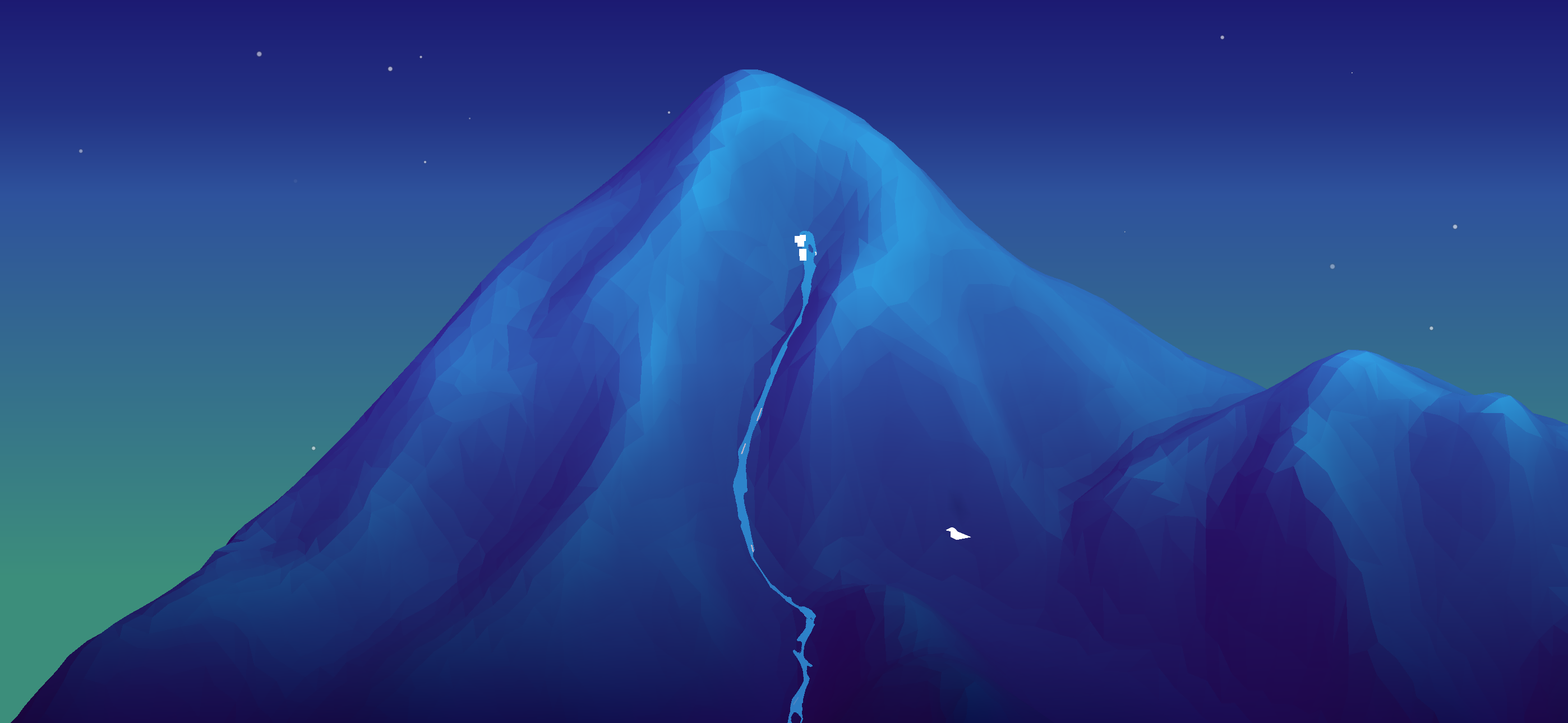 Captura de tela de Roia de um pico de montanha