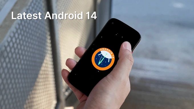 Jelly Max mostrando o logotipo do Android 14 na tela