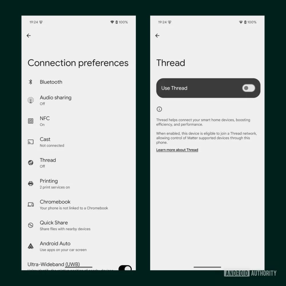 configuração de thread no Android 15 