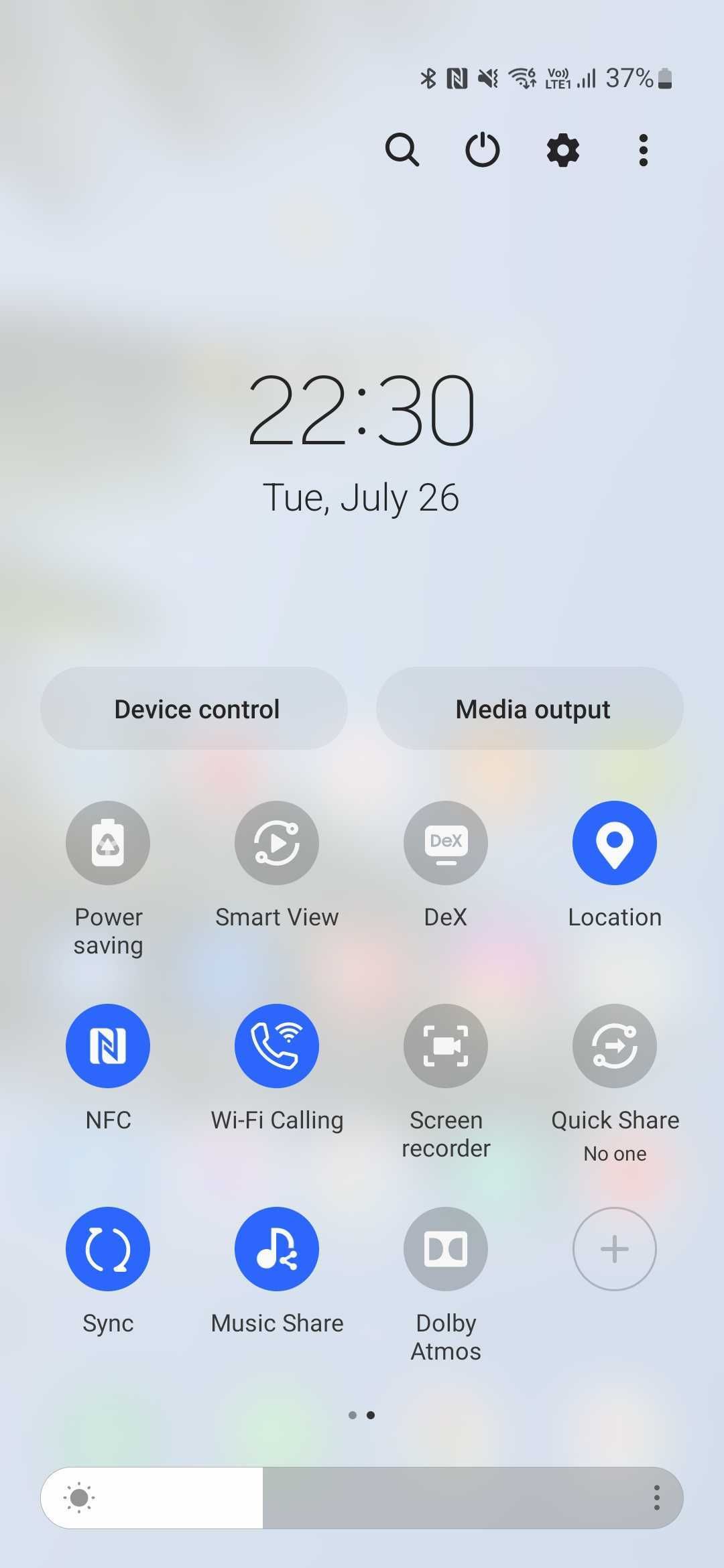 O painel de notificação no One UI da Samsung