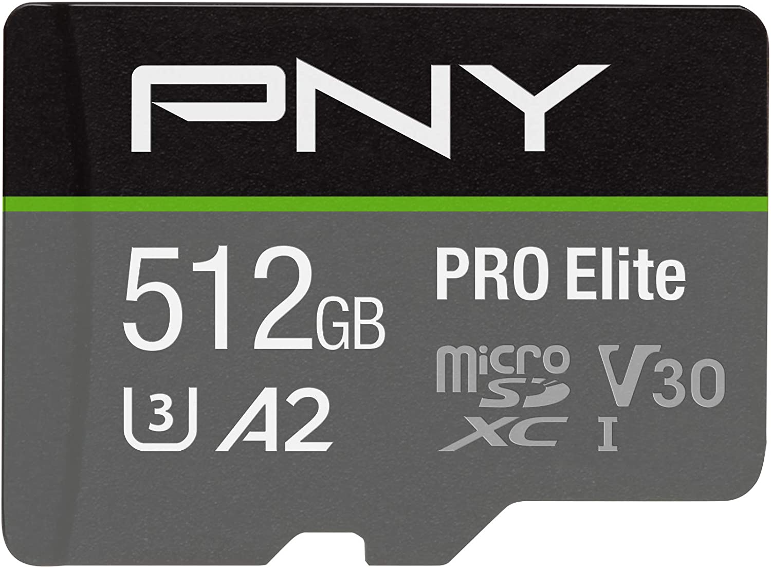 Cartão microSD PNY 512gb Pro Elite em fundo branco