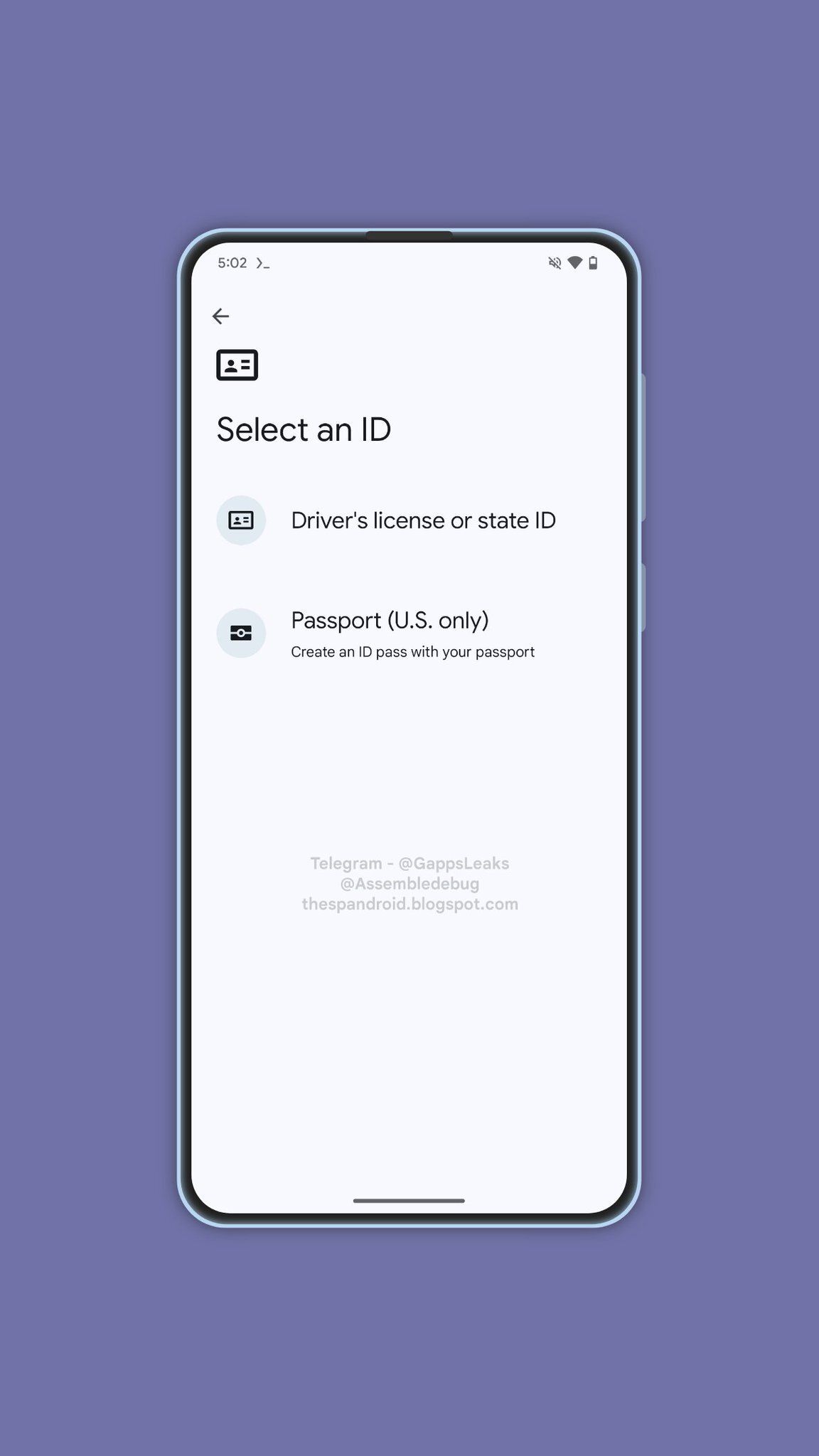 Google Wallet e-passaporte 