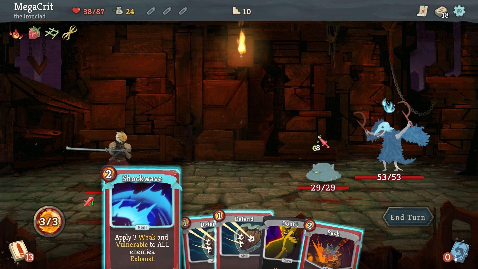 fã de cartas mostrando habilidades para jogo de plataforma 2D