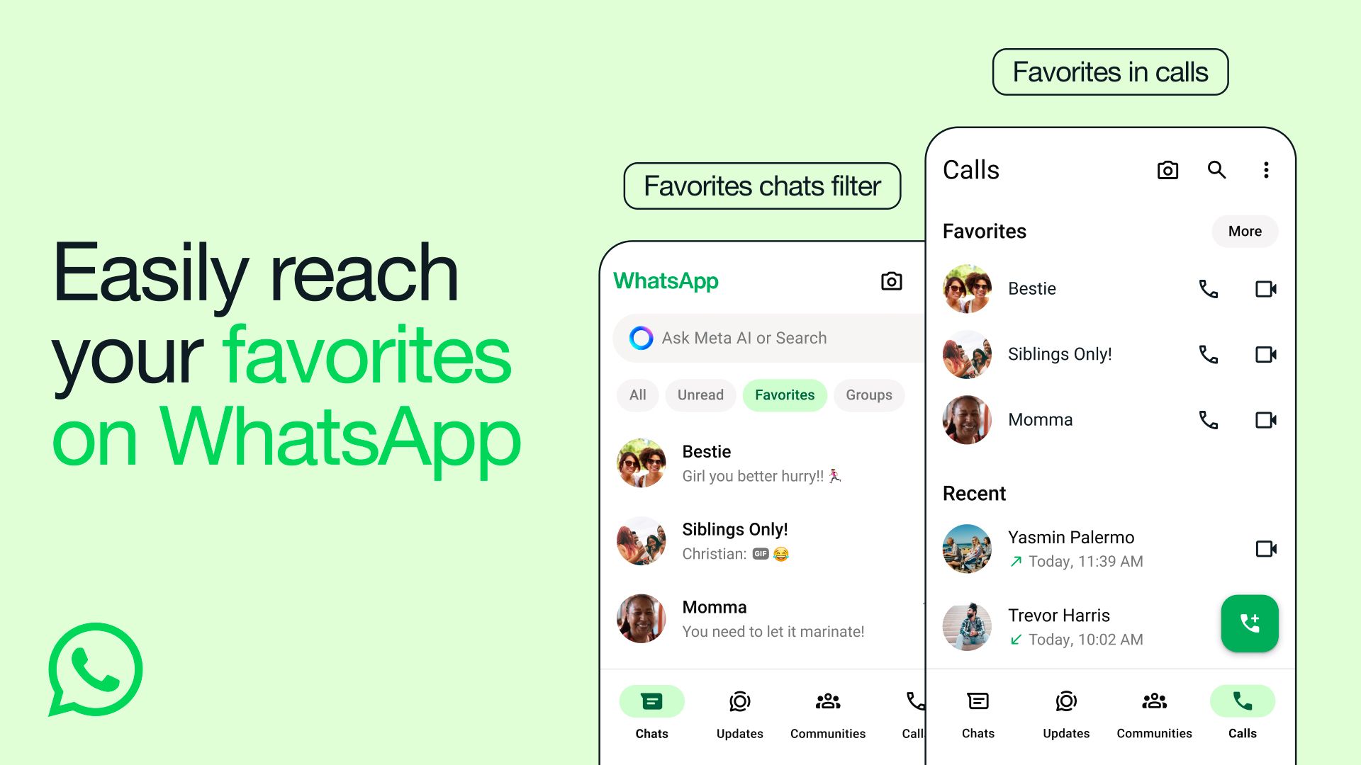 captura de tela mostrando favoritos no WhatsApp