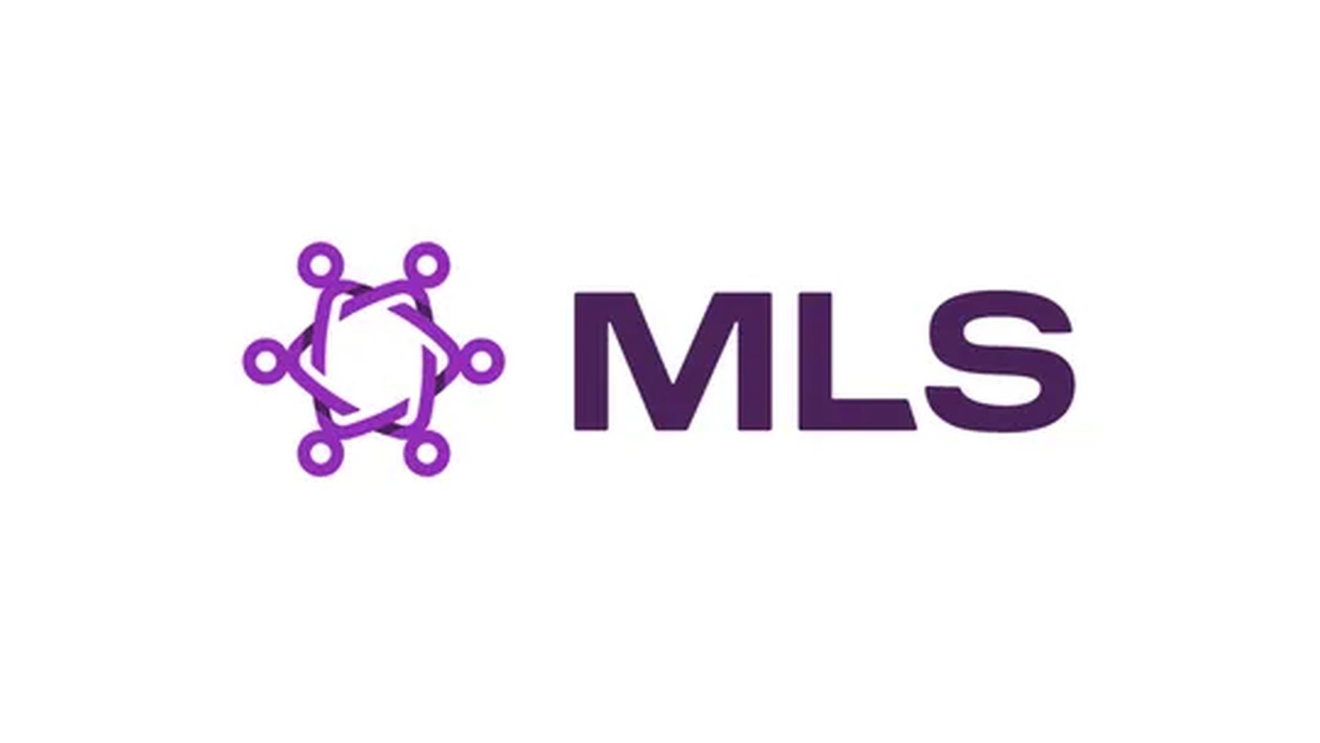 O logotipo da MLS em um fundo branco