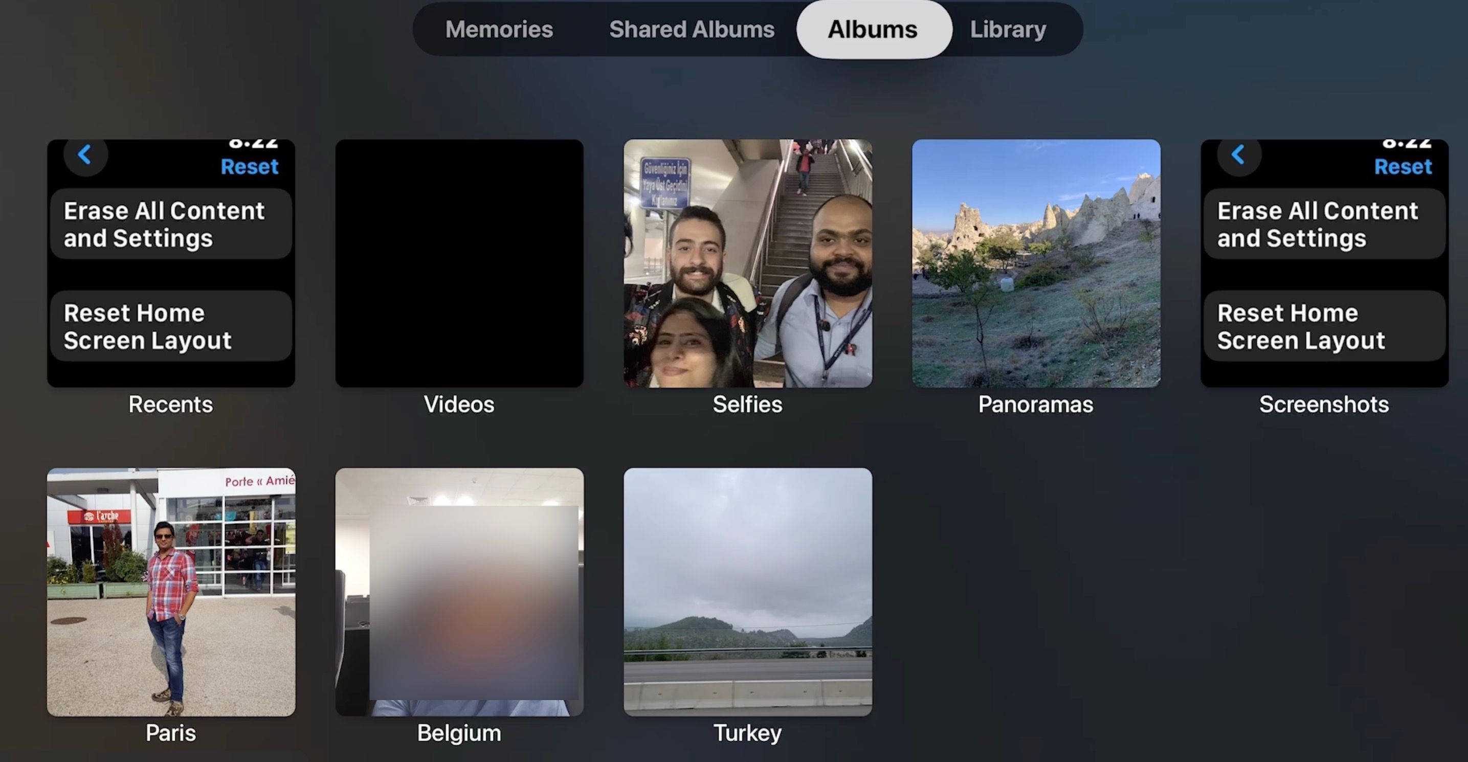 Aplicativo iCloud Photos na Apple TV