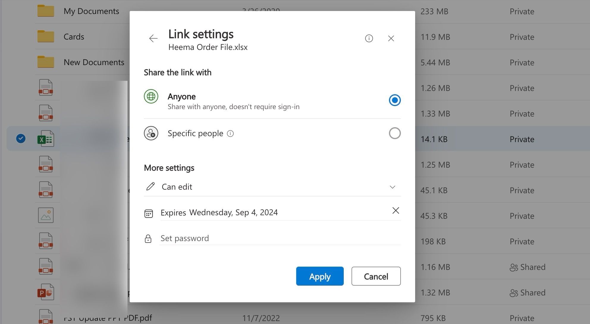 proteger links do OneDrive com senha