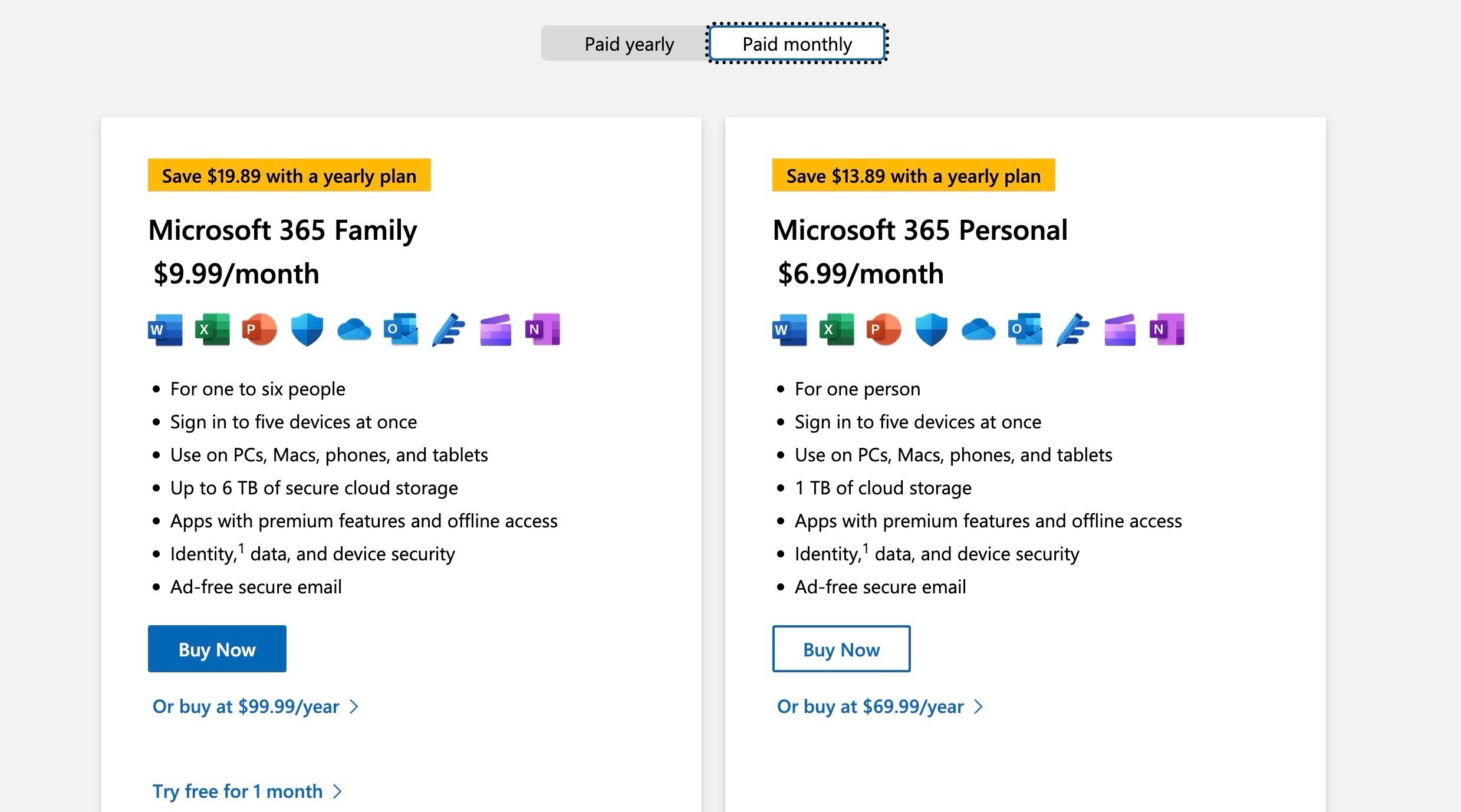 Planos OneDrive de 1 TB para usuários do Microsoft 365