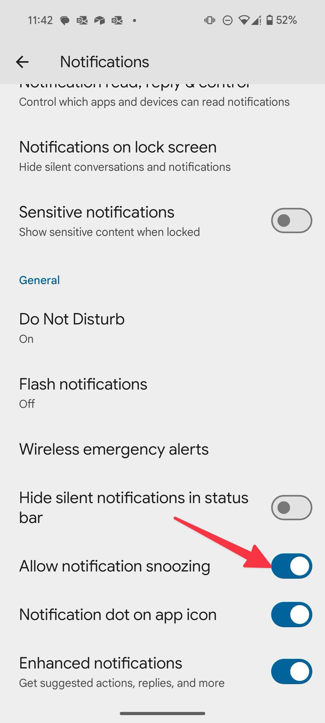 Permitir adiar notificações no Android