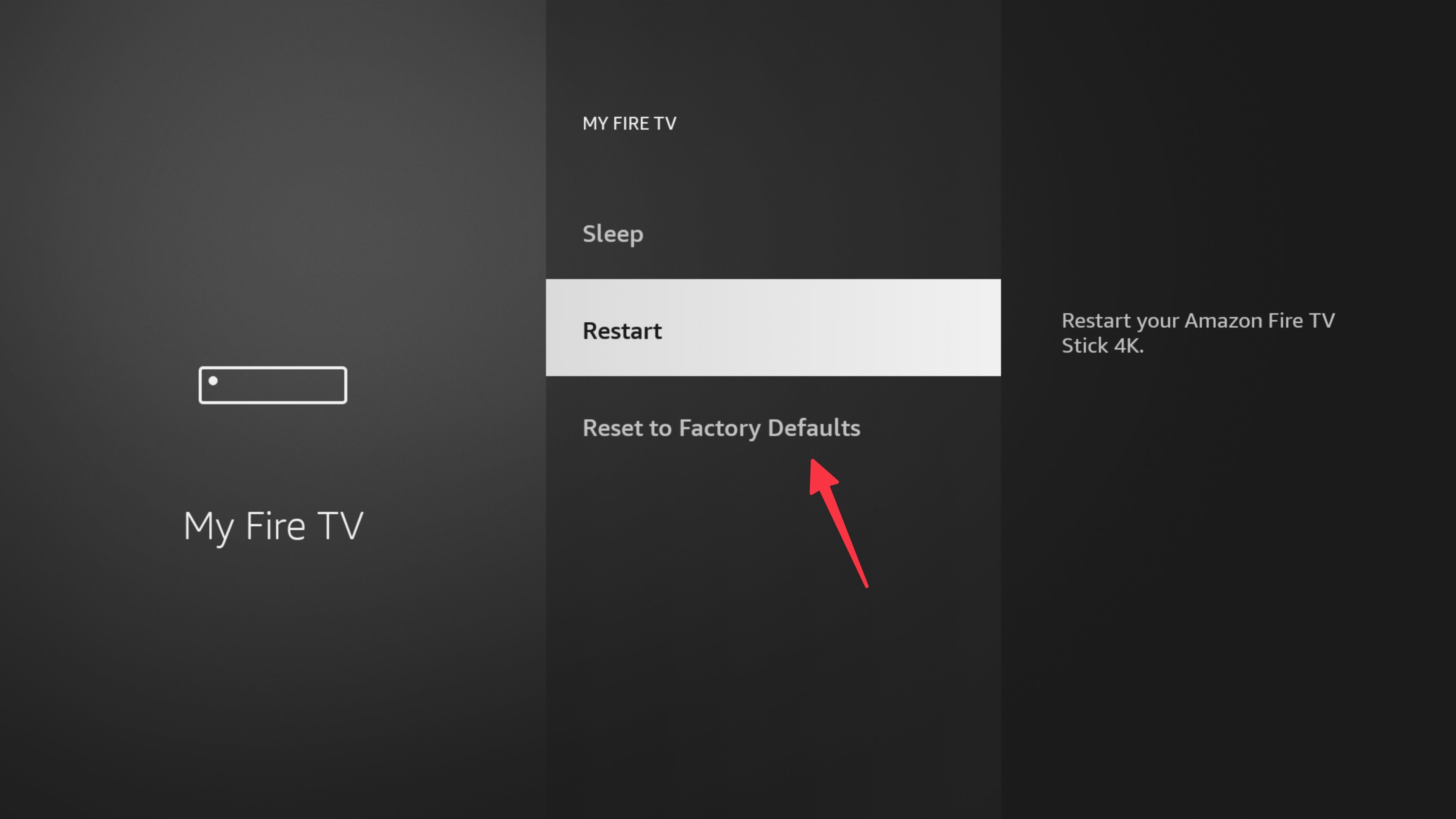 reset de fábrica Fire TV