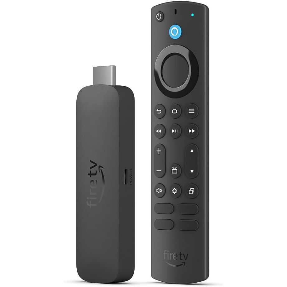 O Amazon Fire TV Stick 4K Max (2023) em um fundo branco