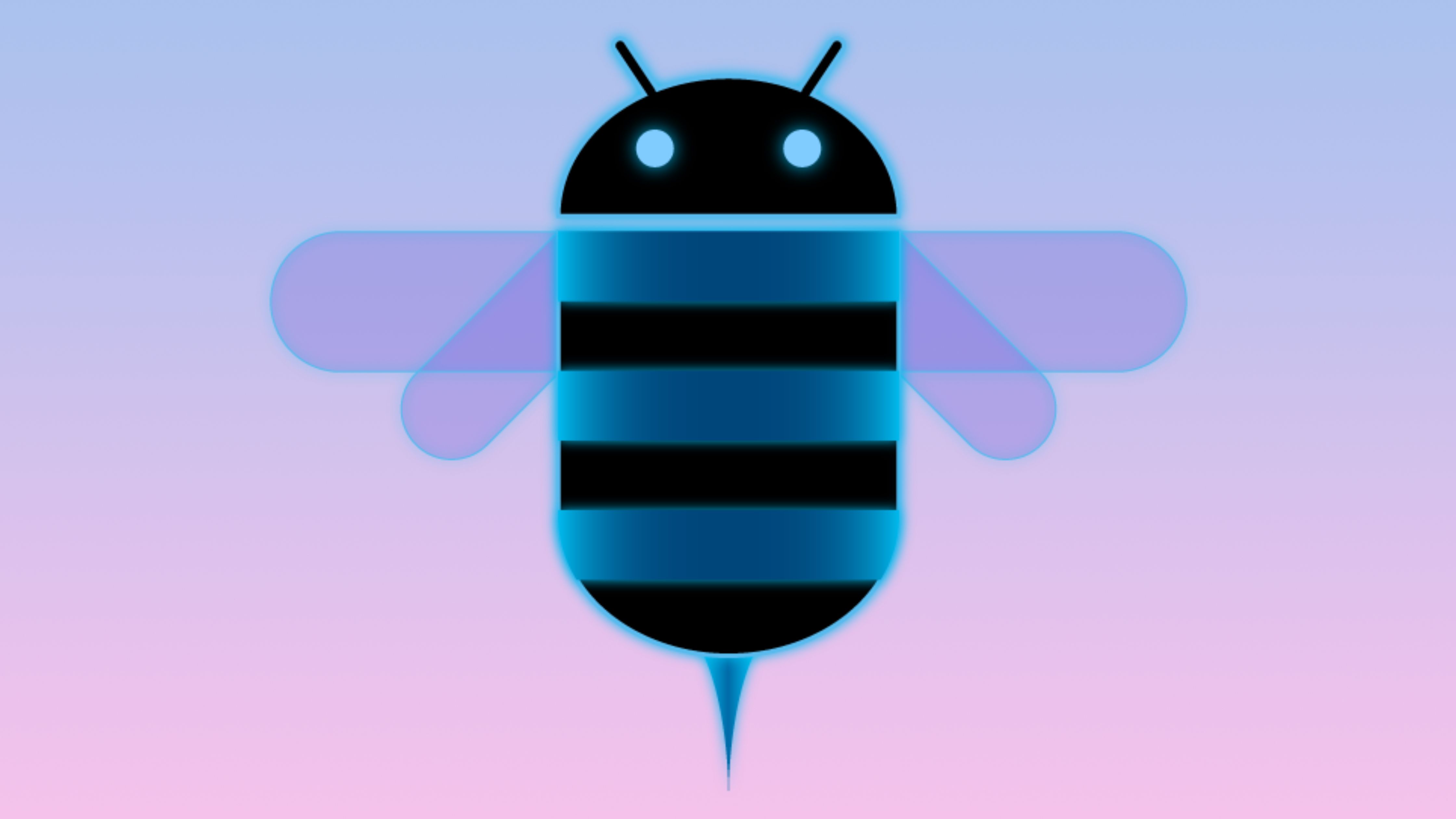 O logotipo do Android 3.0 Honeycomb contra um fundo gradiente.