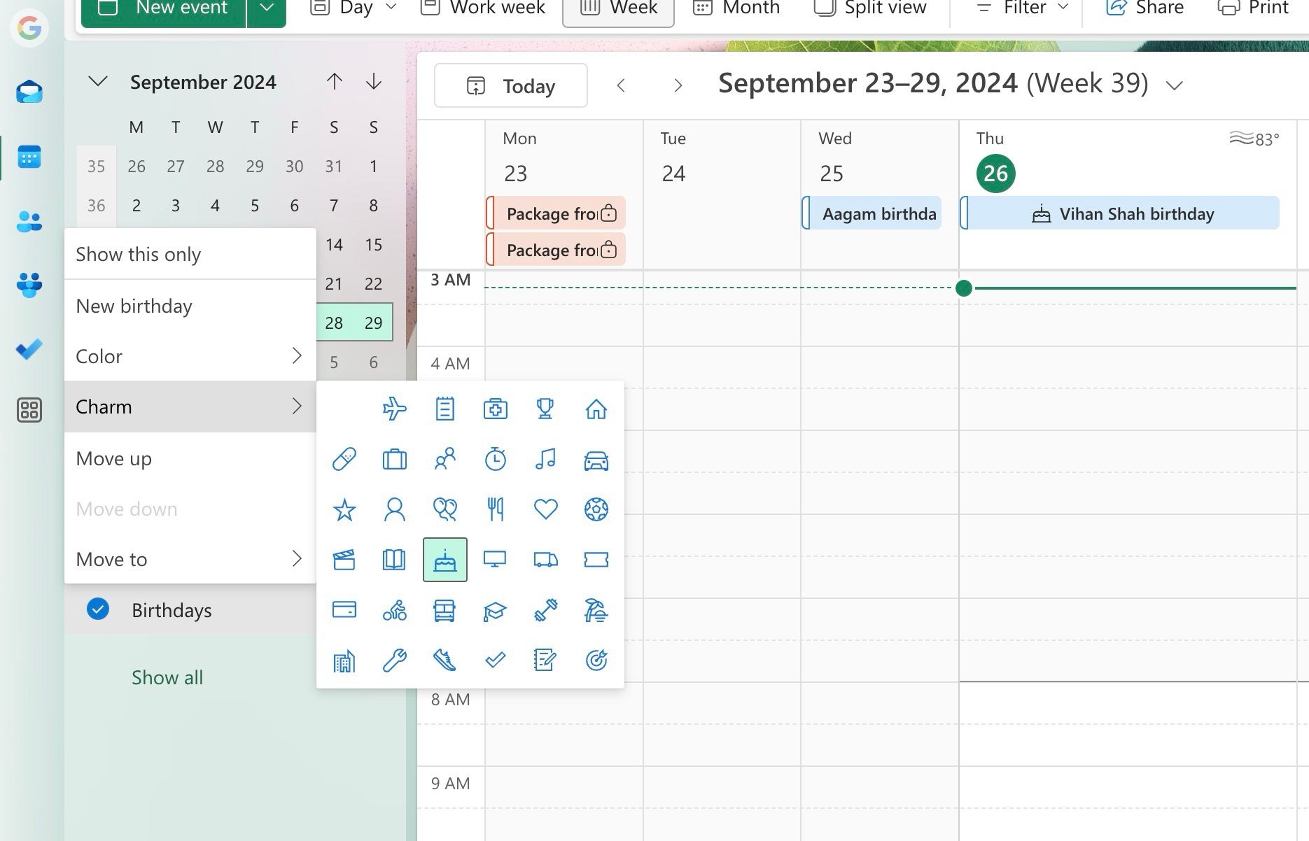 alterar o ícone do calendário do Outlook