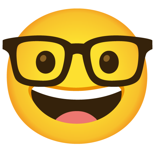 Imagem de emoji de cara de nerd no Android