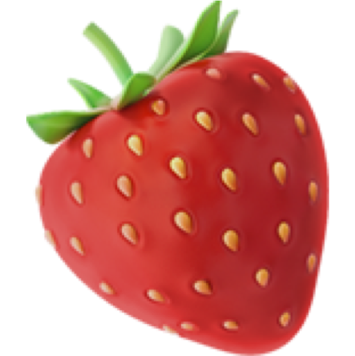 Imagem de emoji de morango no iOS