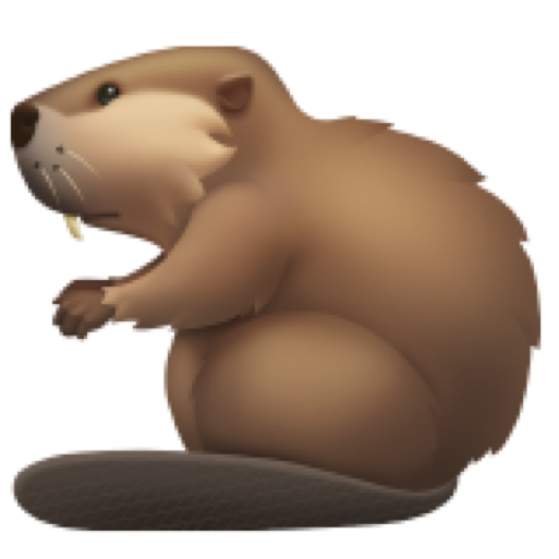 Imagem de emoji de castor no iOS