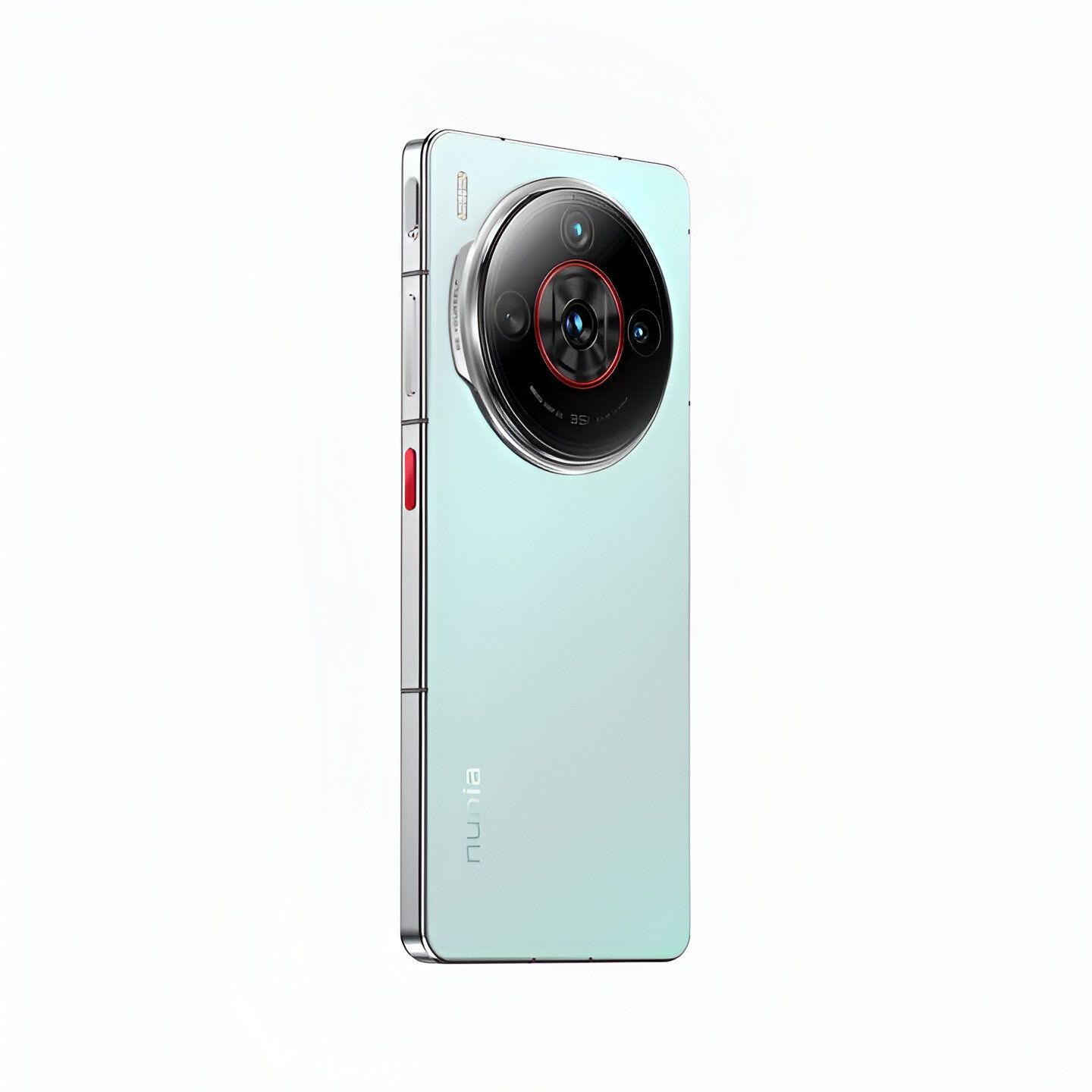 Um Nubia Z60S Pro verde contra um fundo branco.