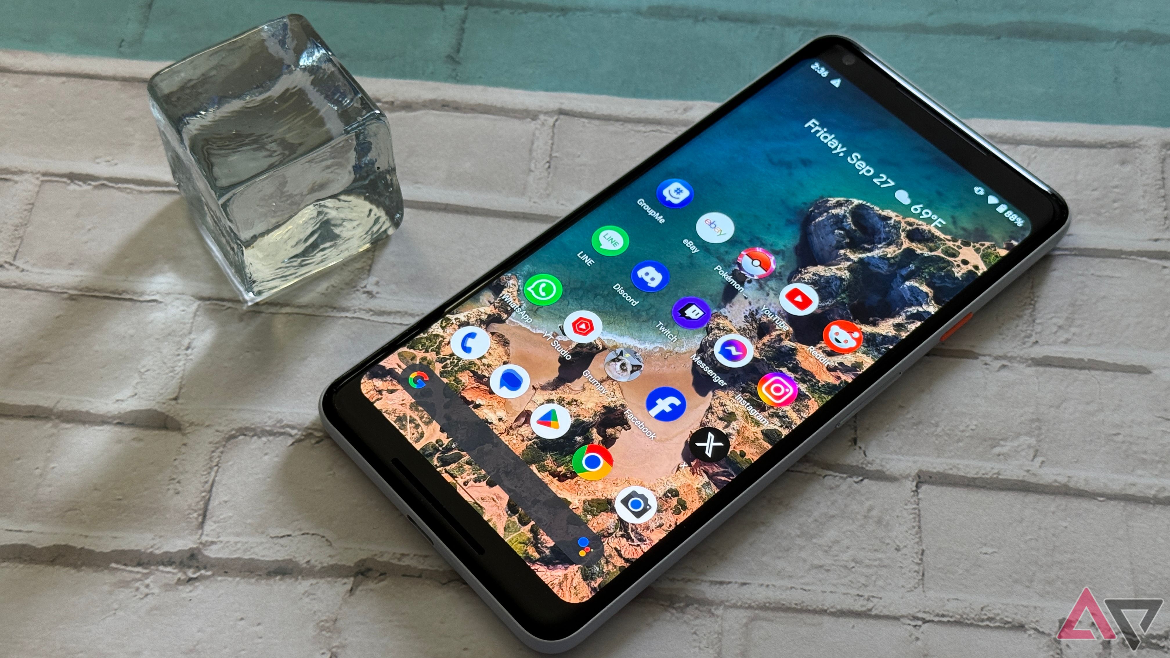 Tela inicial do Pixel 2 XL em 2024