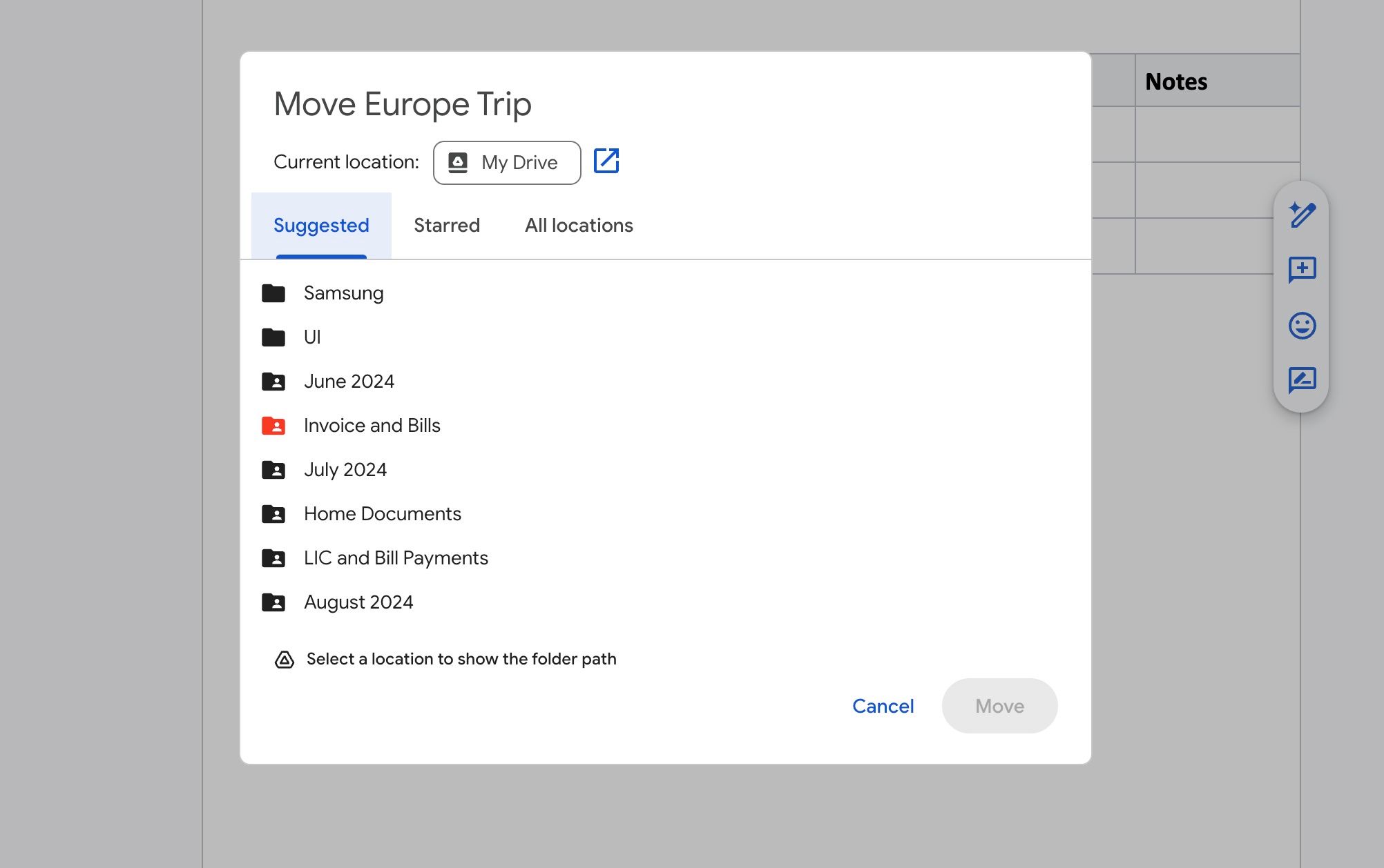 Organize documentos no Google Drive