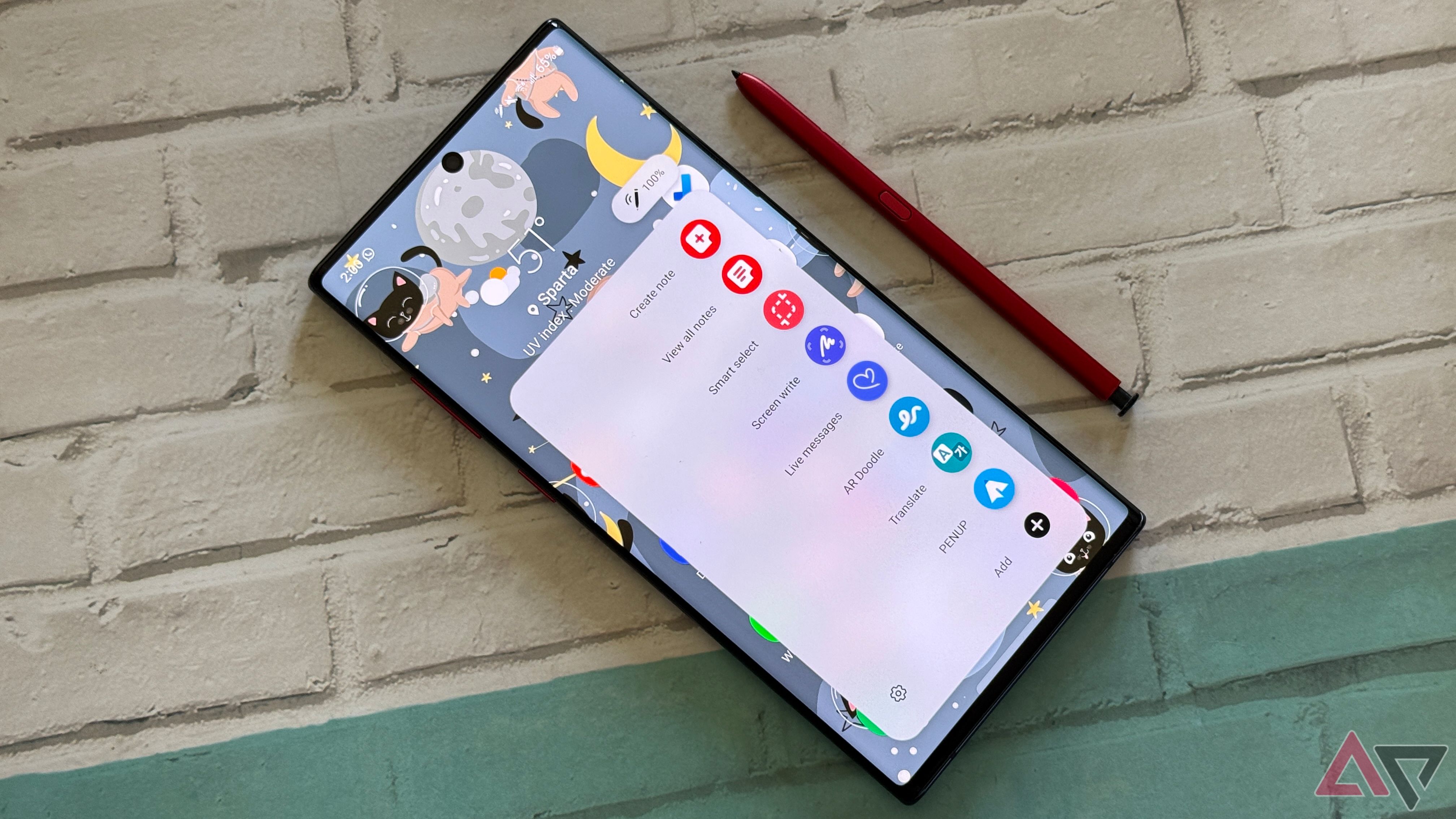 S-pen implantada no Samsung Galaxy Note 10+