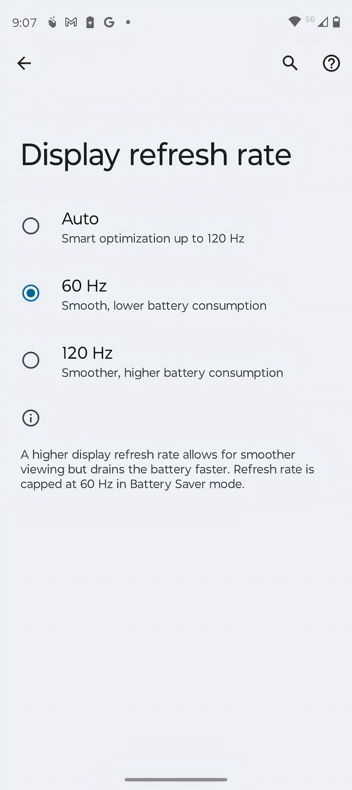 Economize bateria ajustando a taxa de atualização da tela do seu Moto G Power 5G 2024 