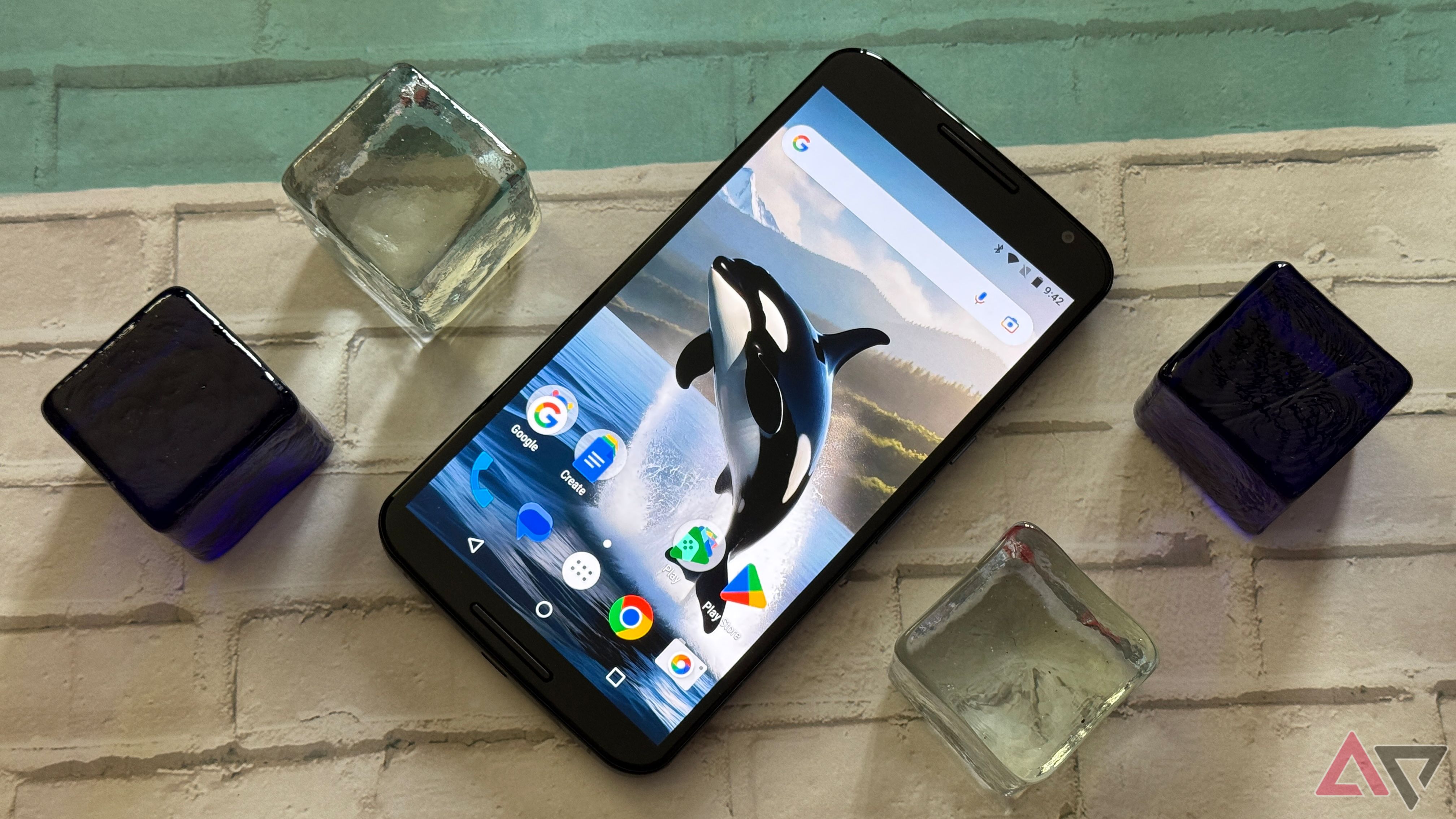 Google Nexus 6 com papel de parede Shamu