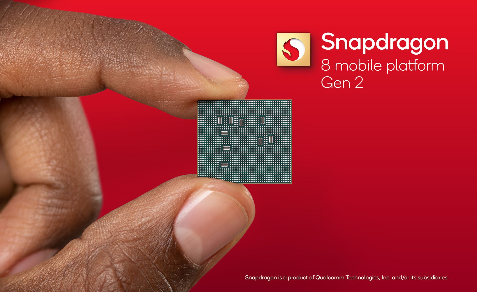 Imagem promocional do chip Snapdragon 8 Gen 2 da Qualcomm