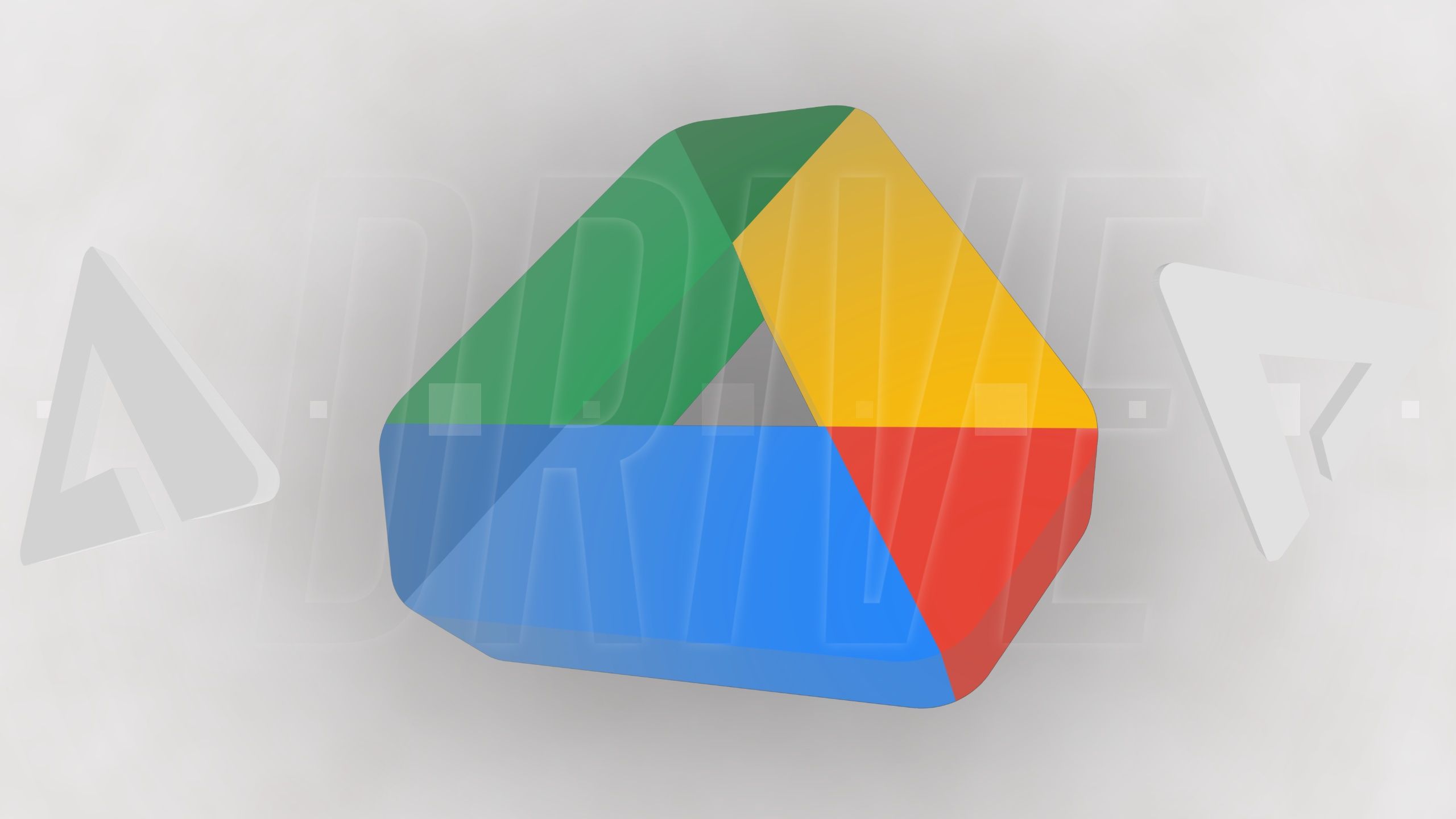 Ícone do Google Drive contra um logotipo estilizado da AP