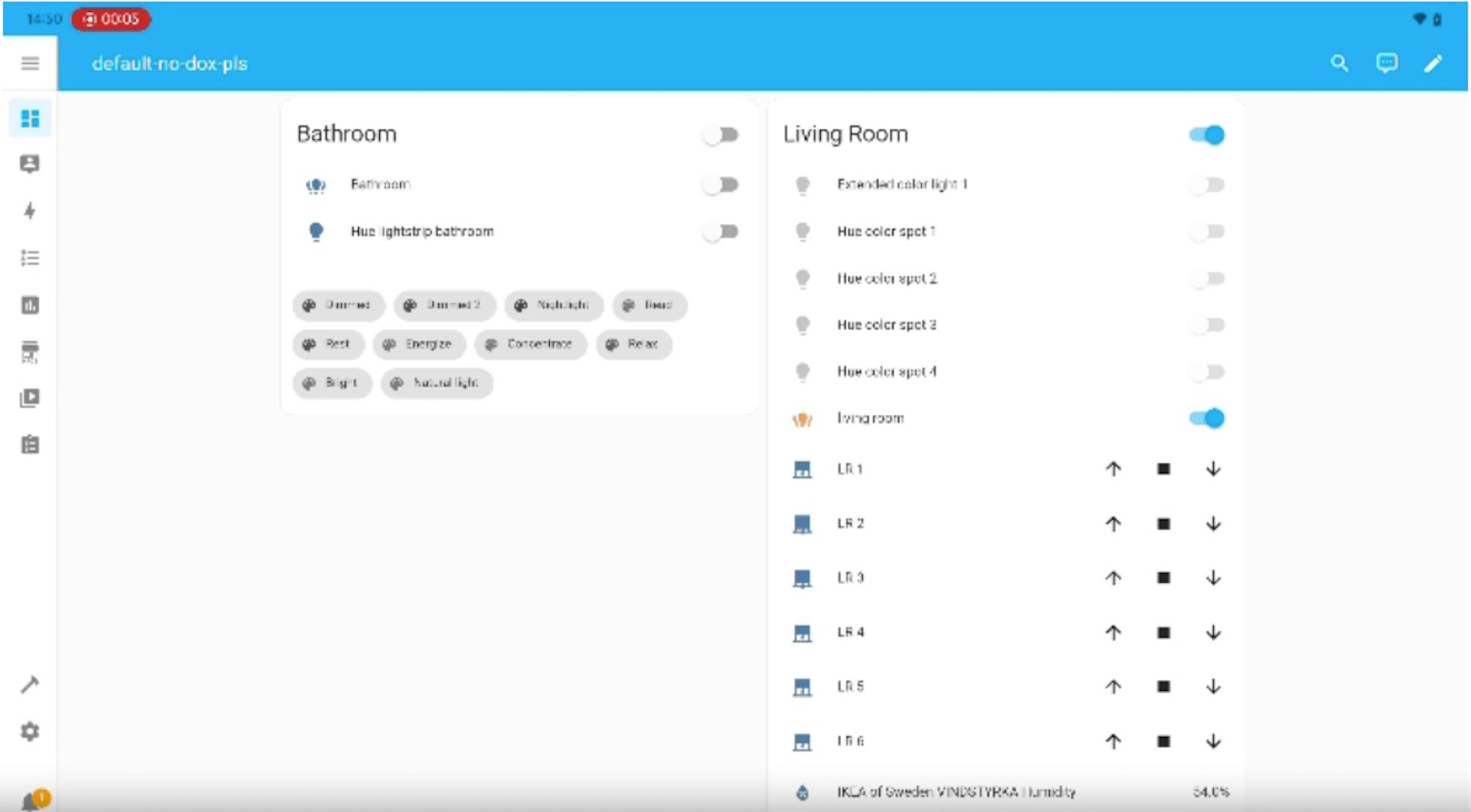 Uma captura de tela da demonstração do Home Controls do Android Authority.