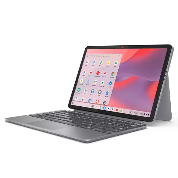 Um Lenovo Chromeboook Duet 11 (2024) em um fundo branco