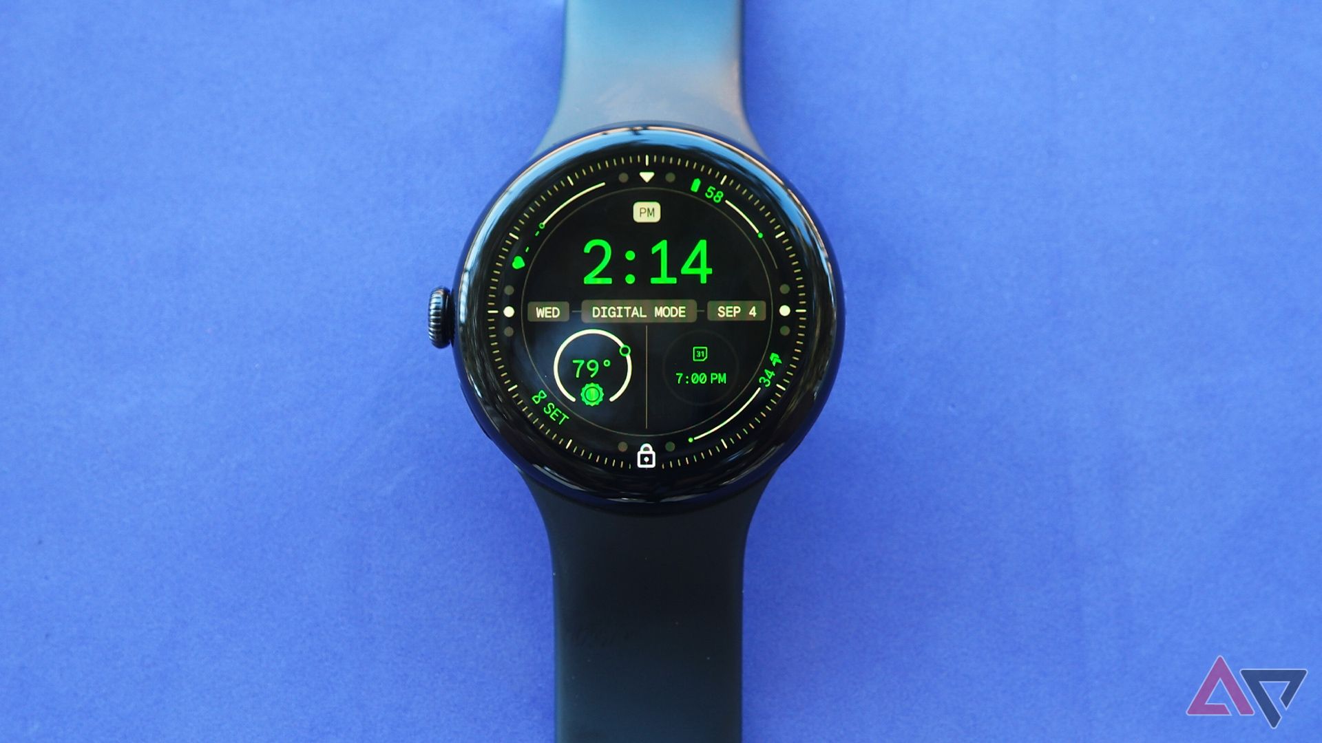 Google Pixel Watch 3 mostrando mostrador de aventura