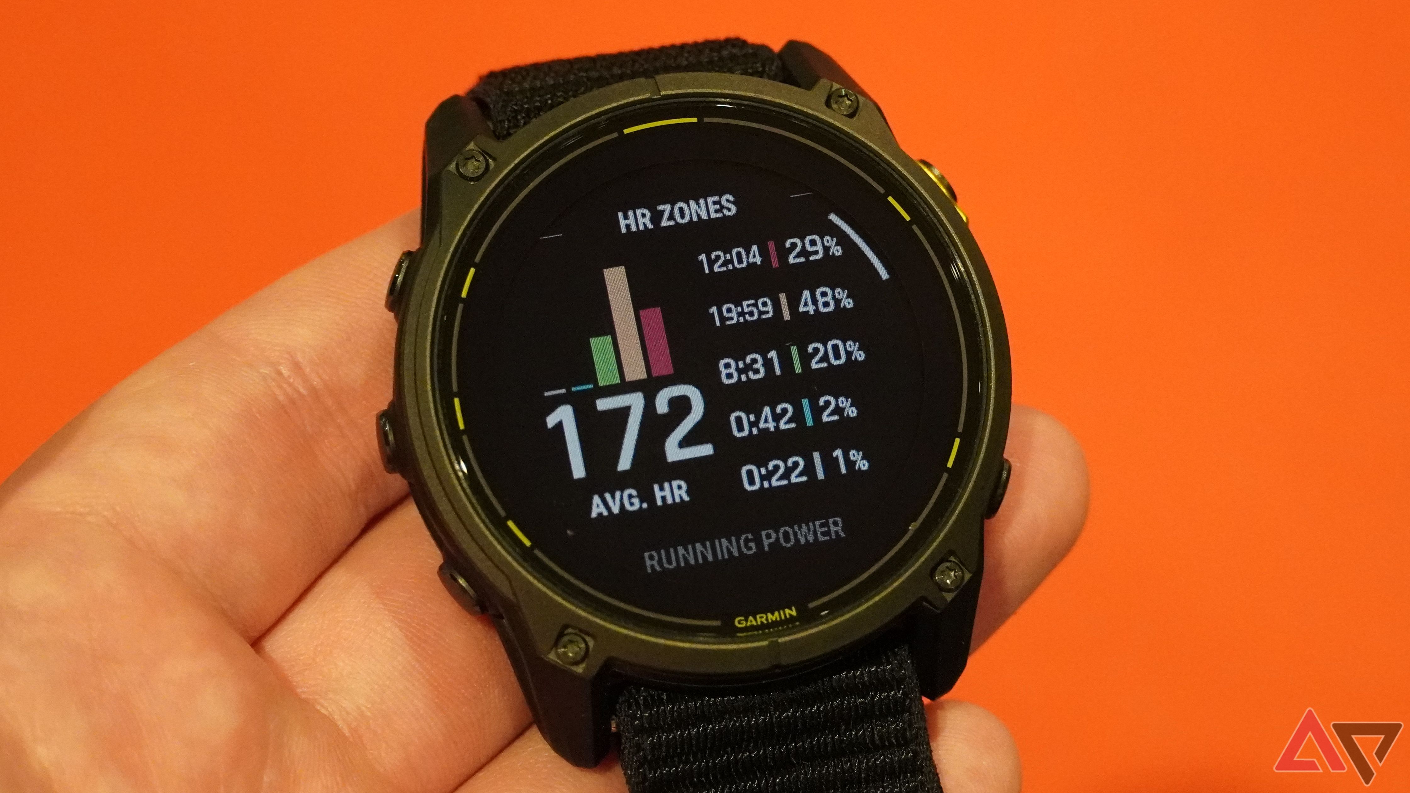 Gráfico da zona HR no Garmin Enduro 3.