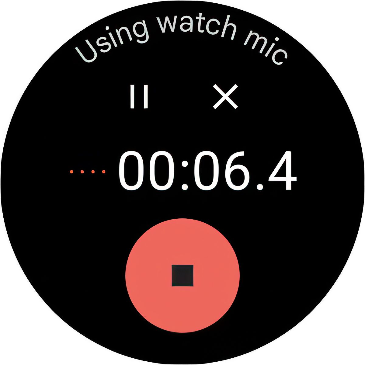 Uma captura de tela do aplicativo Google Pixel Watch 3 Recorder.