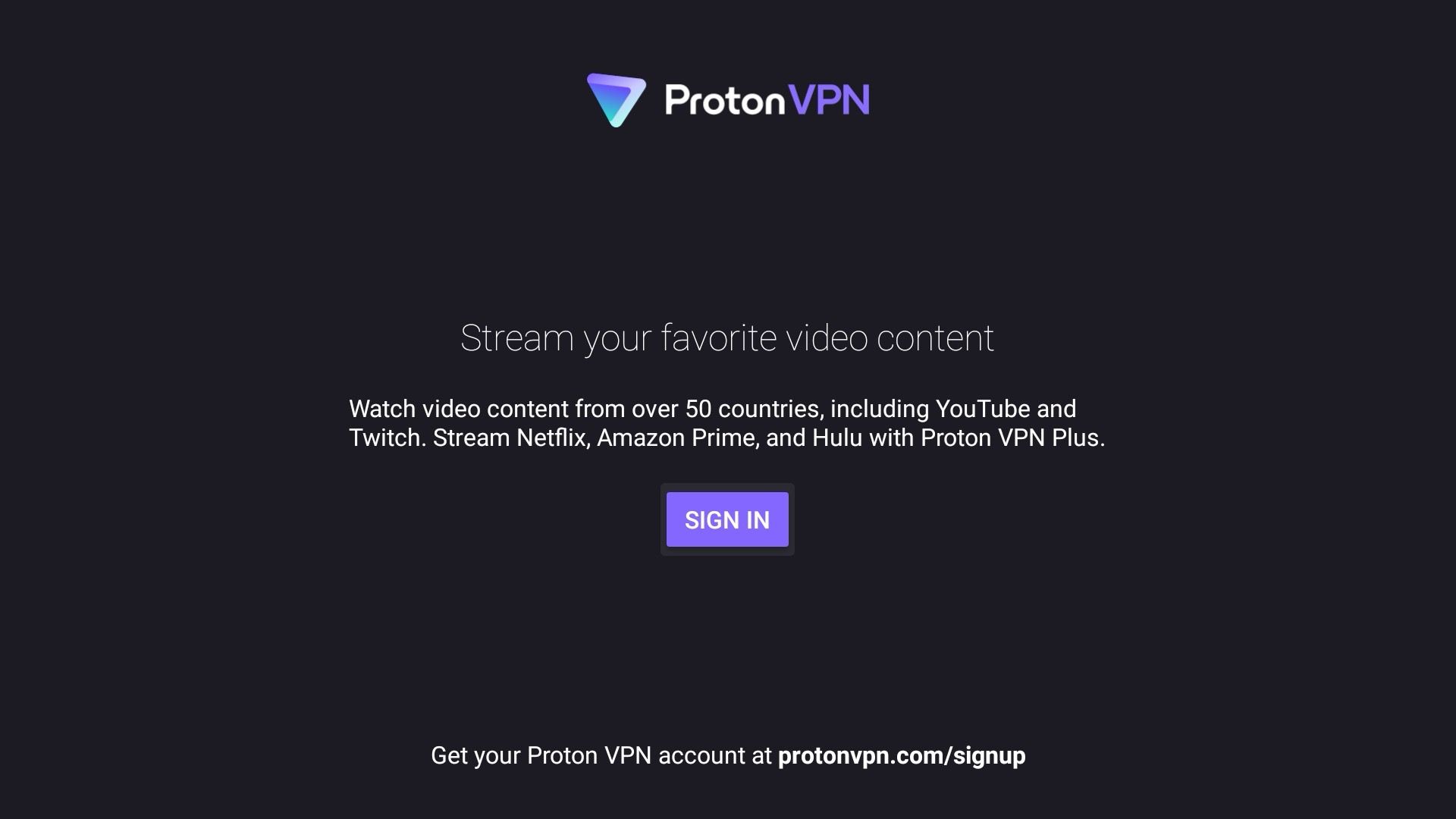 Faça login no Proton VPN