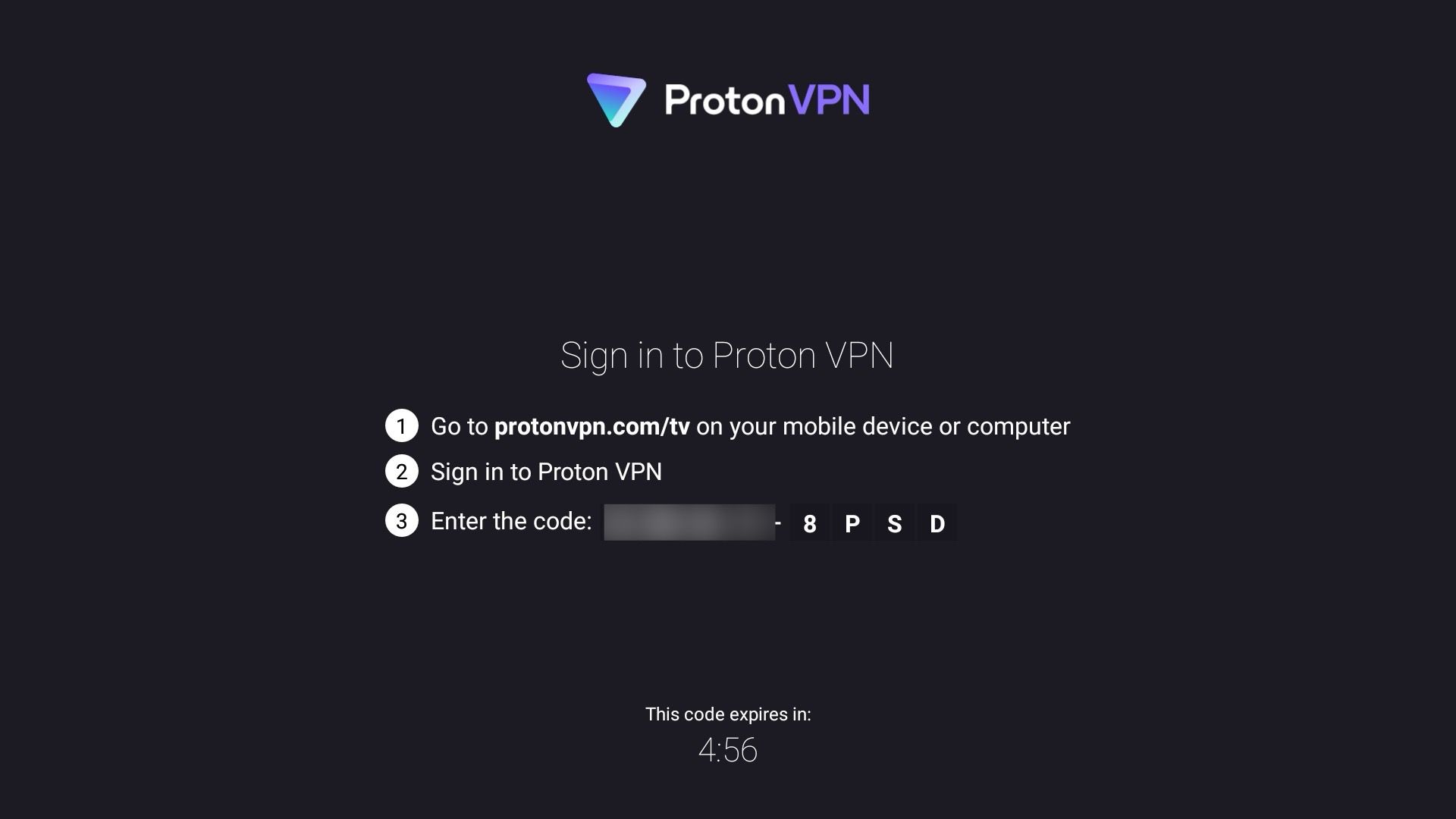 Adicionar código para Proton VPN