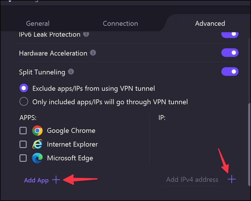 Habilite o tunelamento dividido no Proton VPN no Windows