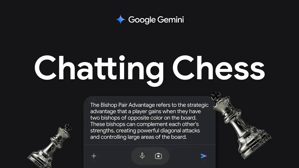 Uma captura de tela do Chatting Chess, um resumidor desenvolvido pelo Gemini que oferecerá contexto sobre jogos de xadrez ao vivo.