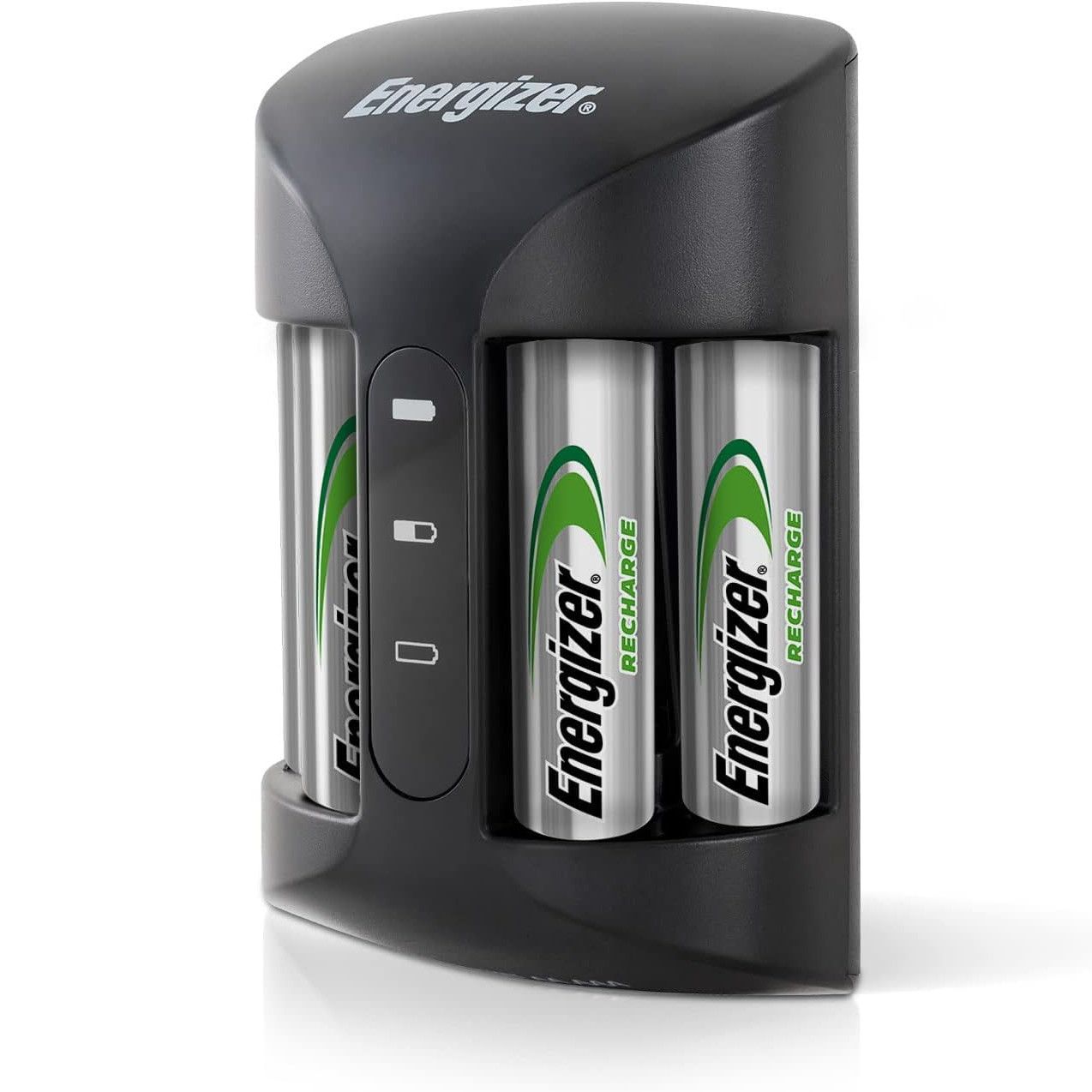 Carregador de bateria Energizer pro com quatro pilhas AA