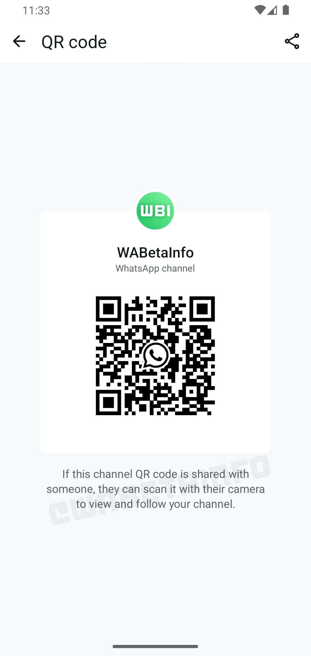 Canais do WhatsApp compartilham códigos QR-WABI