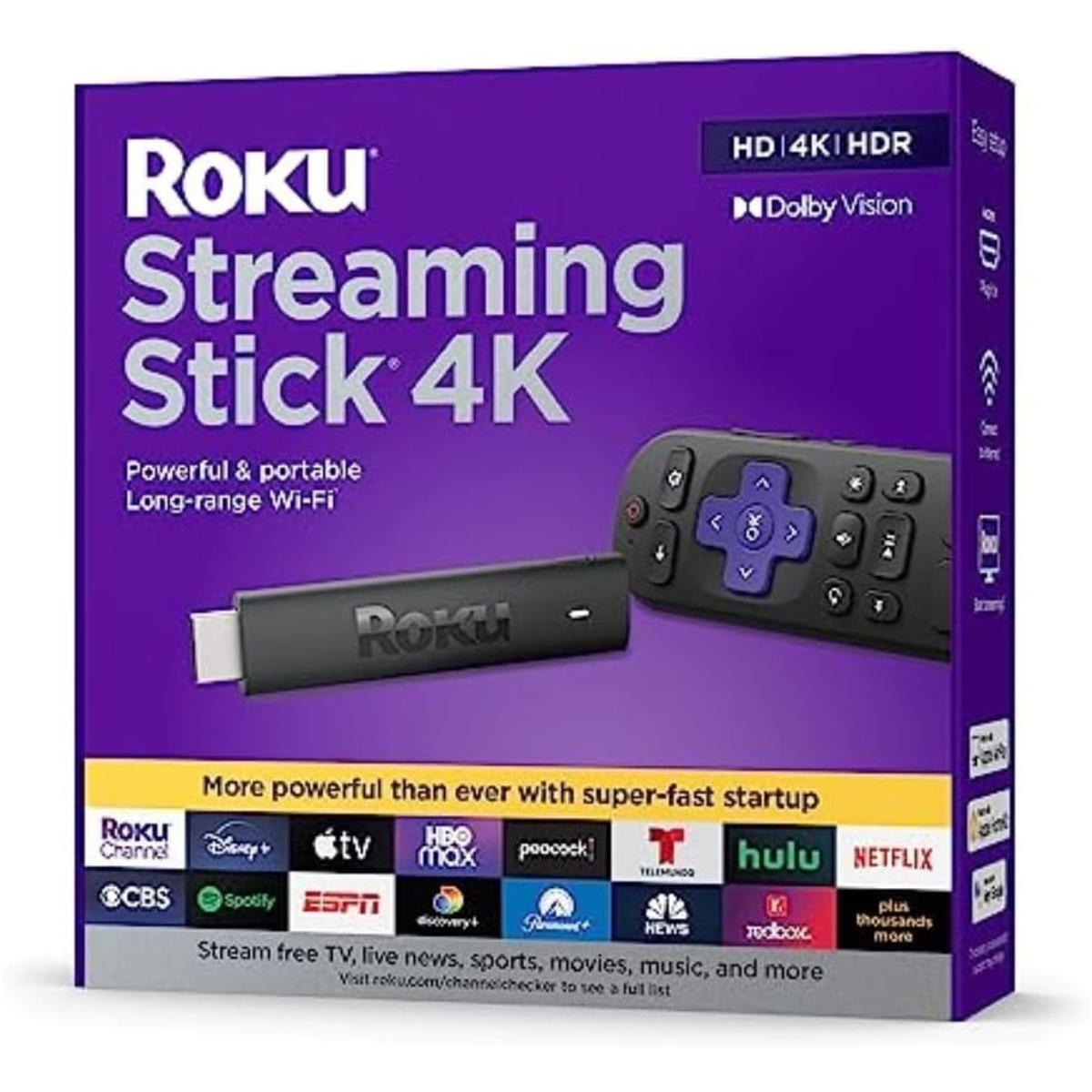 O stick de streaming Roku 4K