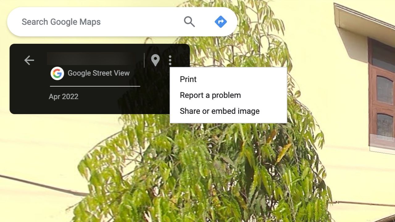 Relatório do Street View é uma opção de problema