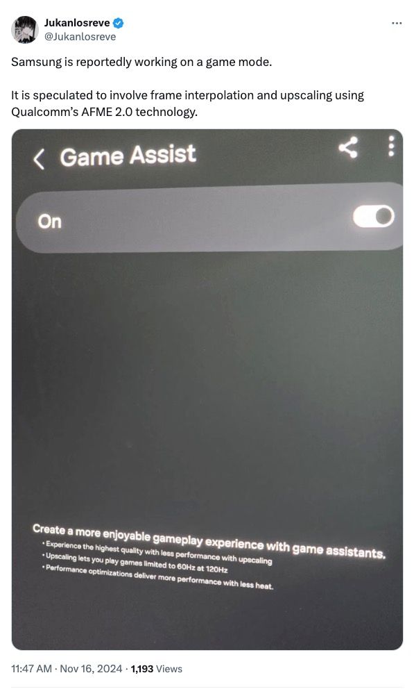 Assistência de jogo Samsung