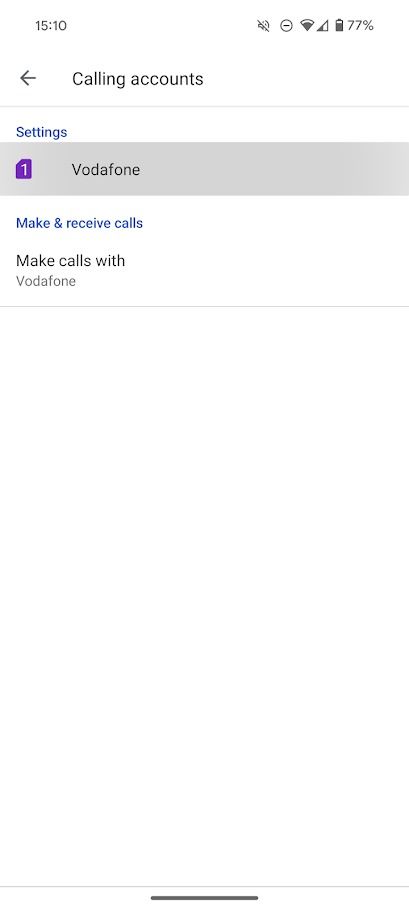 ligando para lista de contas no telefone pelo Google app