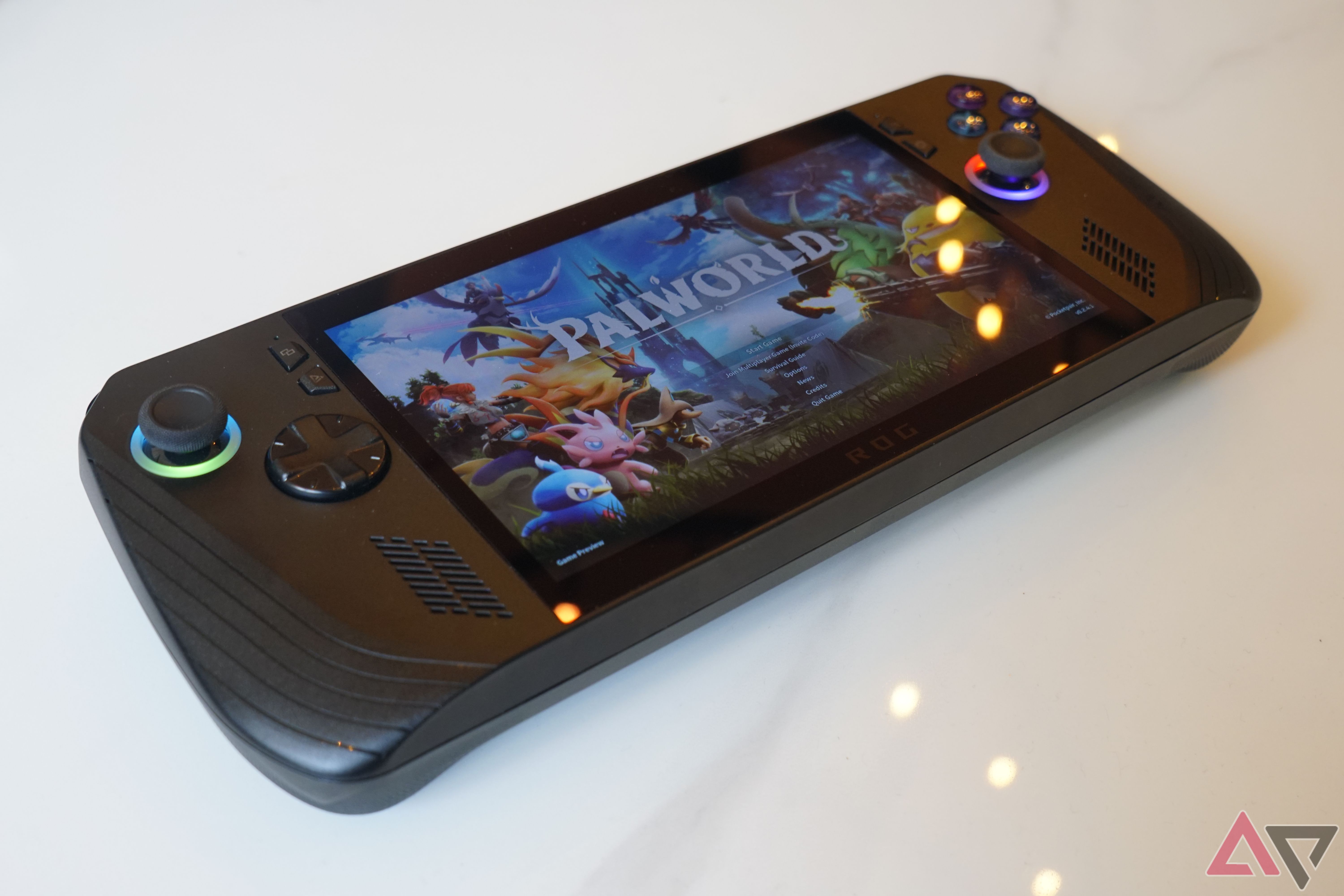 asus rog ally x mostrando a tela voltada para cima