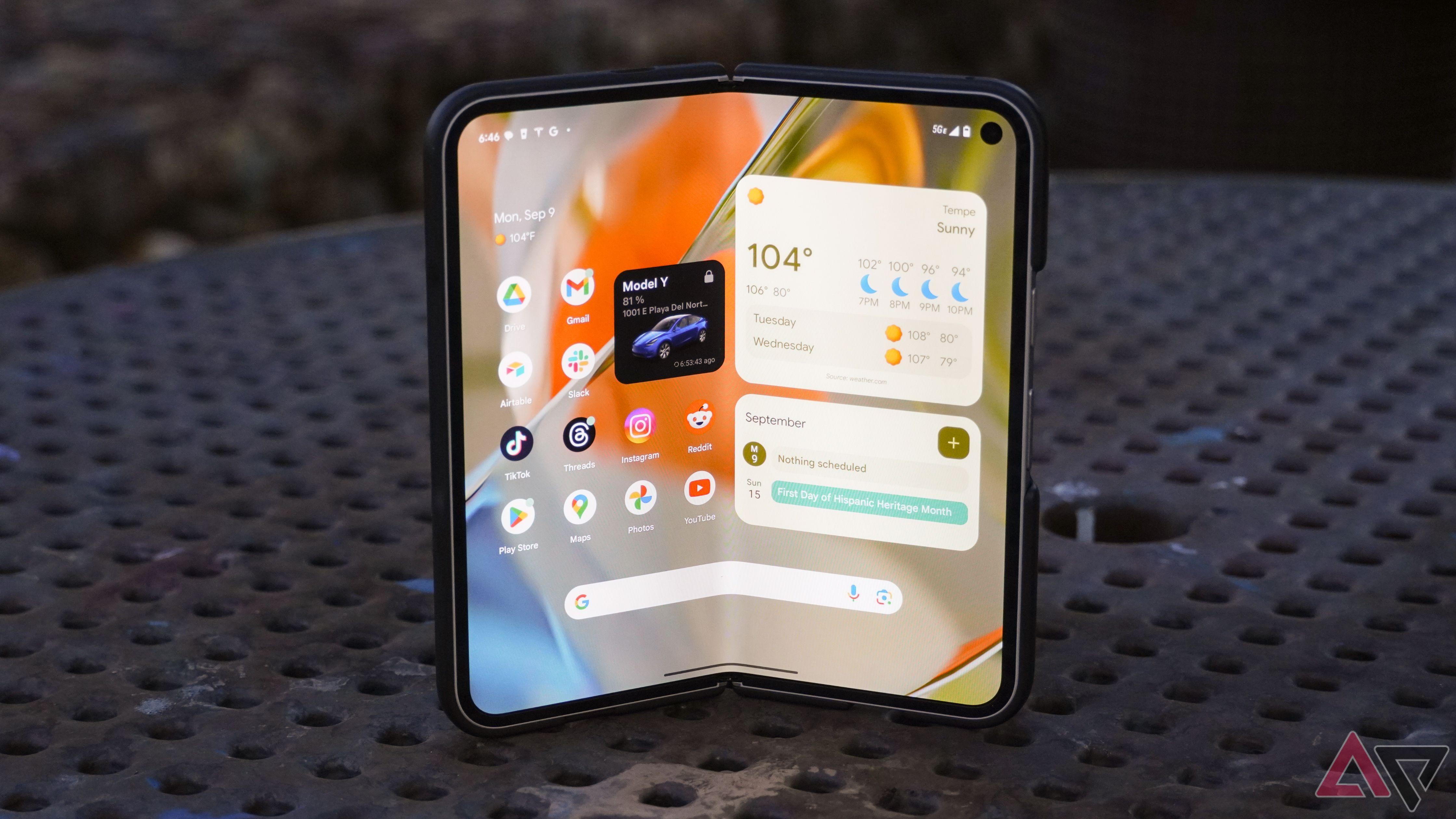 Tela interna da capa dobrável do Google Pixel 9 Pro