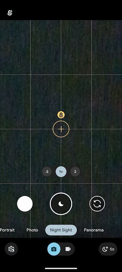 modo noturno no aplicativo de câmera pixel