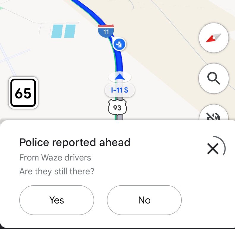 Relatórios de incidentes do Google Maps Waze