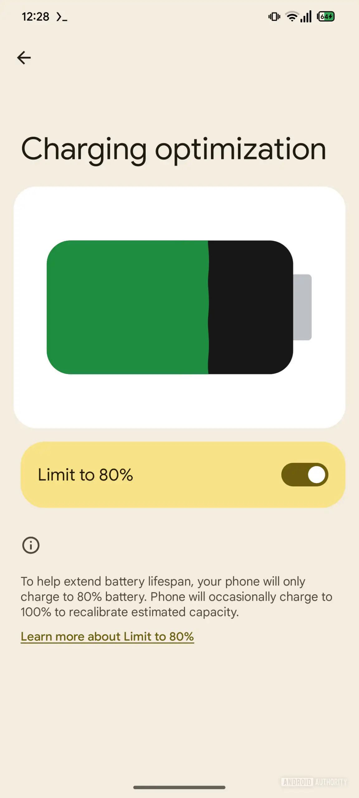 Captura de tela mostrando que o Pixel pode ocasionalmente ultrapassar o limite de carregamento de 80%