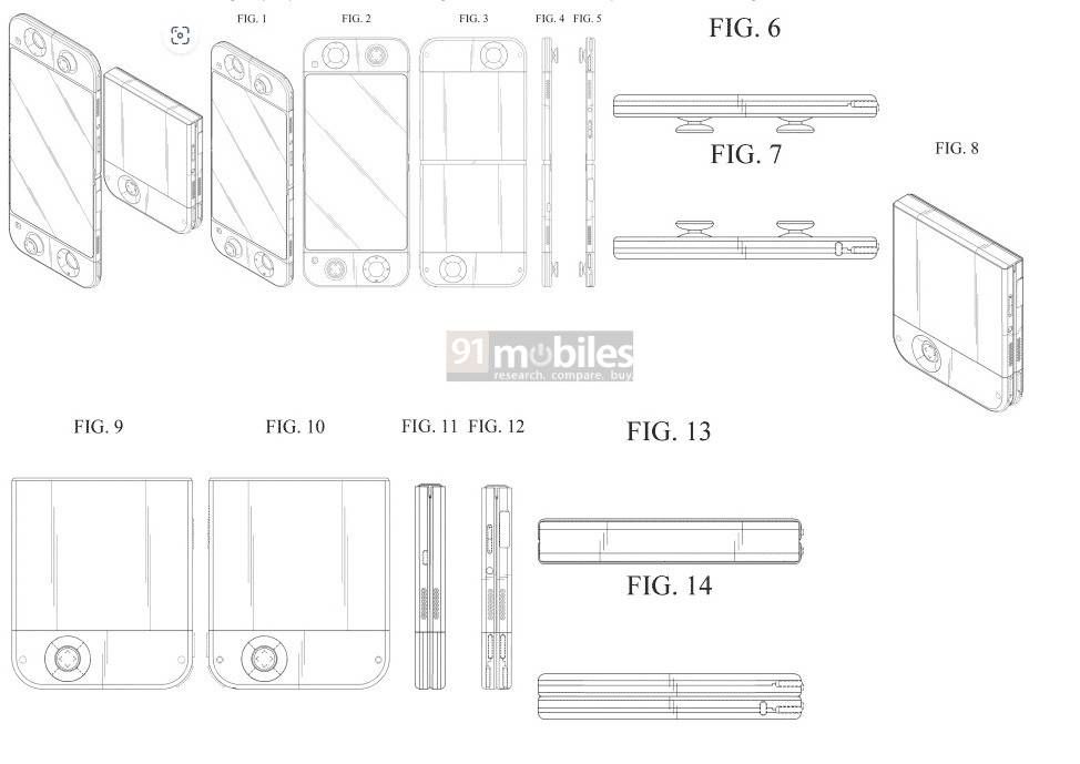 Projete imagens de contorno da patente do dispositivo com alça dobrável da Samsung Display