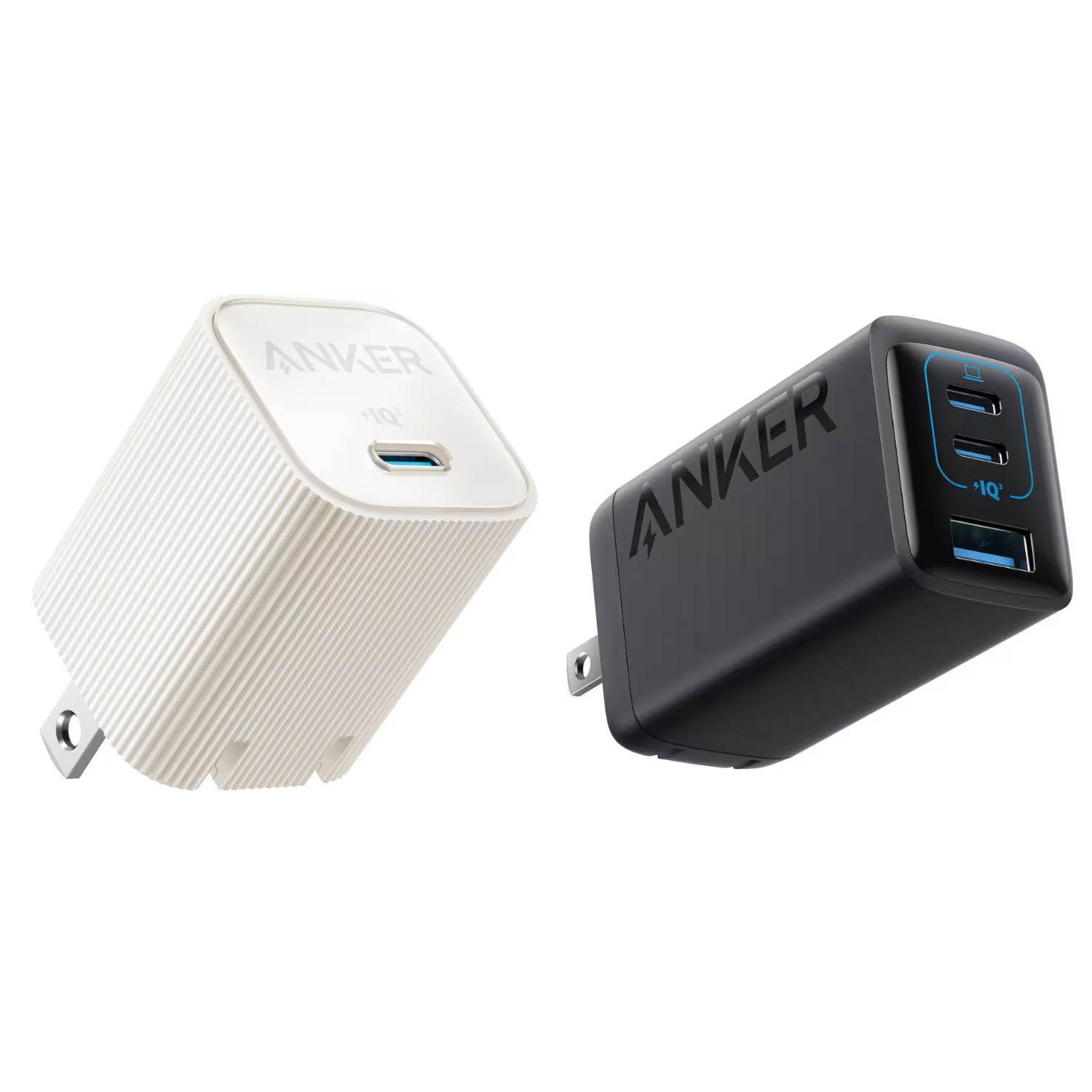 Pacote - Anker - Carregador 511 (30W) Nano 4 ECO USB C - Branco e Carregador de parede PowerPort III 65W 3 portas - Preto